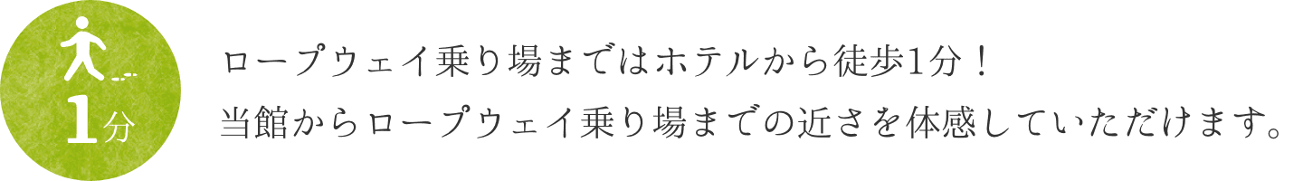 当館からロープウェイ乗り場までの近さを体感していただけます