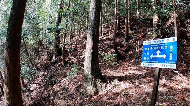 長石尾根と長石谷の分岐