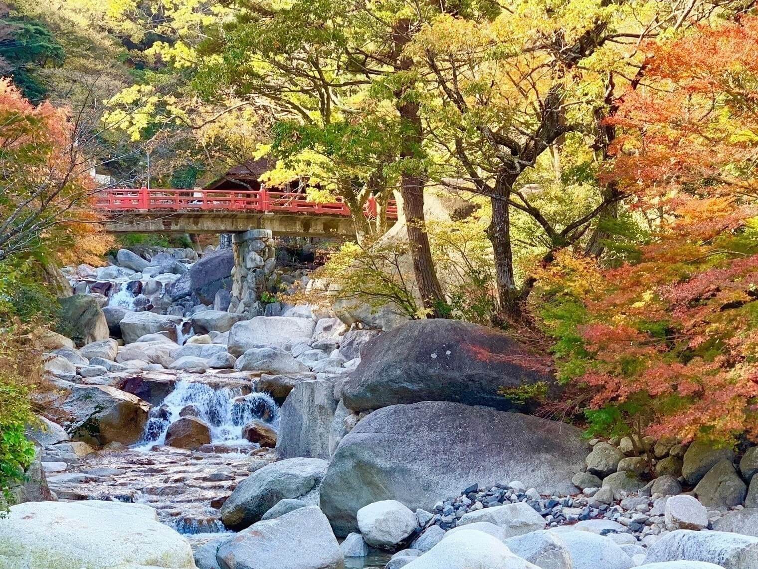 紅葉の湯の山温泉　大石公園