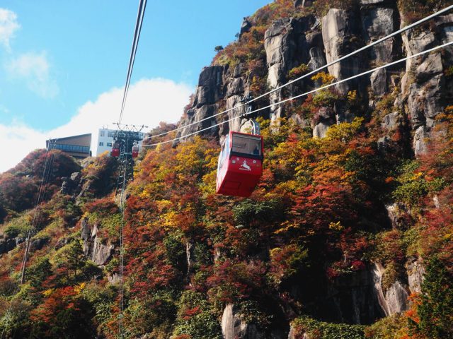 秋のロープウェイ山上公園駅